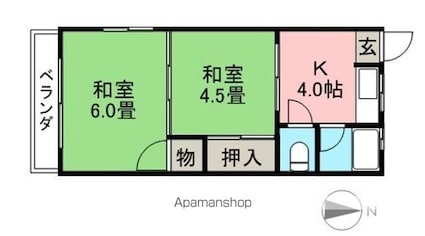 中越コーポ[2K/27m2]の間取図