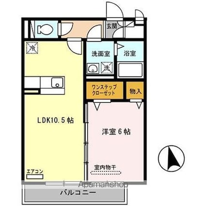 滋賀県栗東市手原１丁目[1LDK/40.3m2]の間取図