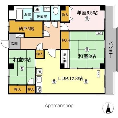 フラット新屋敷の間取り写真