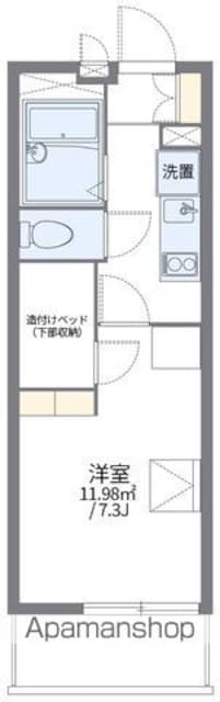レオパレスＥＡＳＴＡＧＥⅡ[1K/20.81m2]の間取図