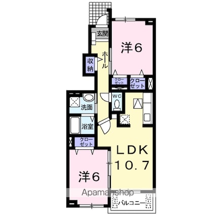 セントラルパークサイド市坪[2LDK/55.42m2]の間取図