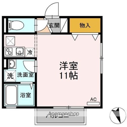 アムール安宅[1R/27.8m2]の間取図