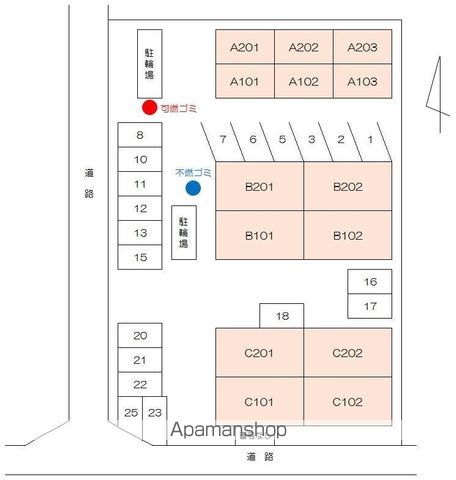 香川県高松市成合町[1K/35.91m2]の配置図