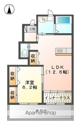 グランカーサ[1LDK/49.44m2]の間取図