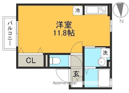 プレジオⅡ[1R/30.25m2]の間取図