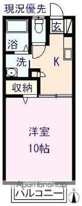 ロイヤル南手城[1K/36.24m2]の間取図