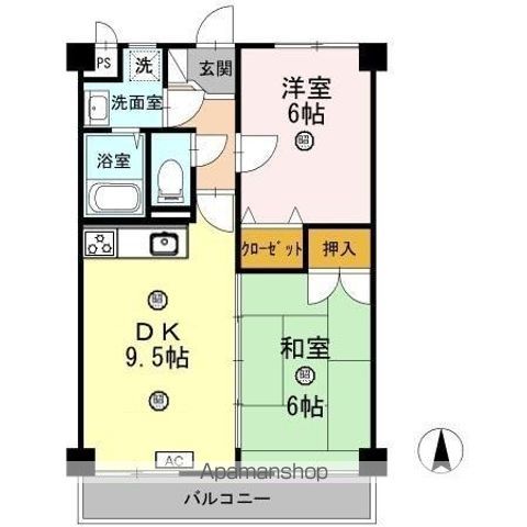 【和歌山市中之島のマンションの間取り】