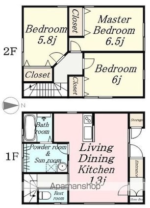 Ｓｕｎ　Ｒａｐｐｏｒｔ[3LDK/77.83m2]の間取図