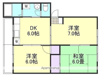 高越マンション[3DK/51.05m2]の間取図