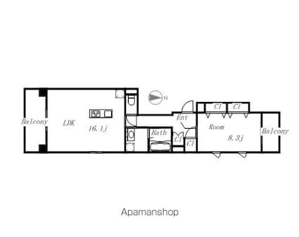 Ｏｎｅ泉[1LDK/60.12m2]の間取図