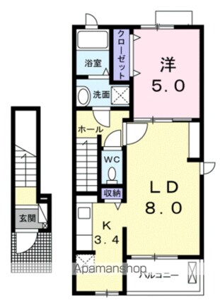 サン・グレース[1LDK/42.05m2]の間取図