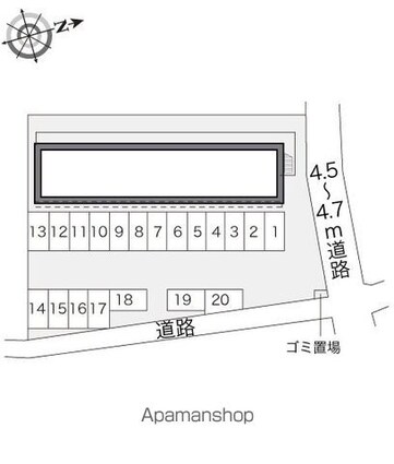 レオパレスプラザ[1K/23.18m2]の配置図