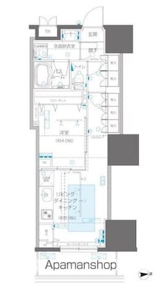 ＺＯＯＭ信濃町[1LDK/37.37m2]の間取図