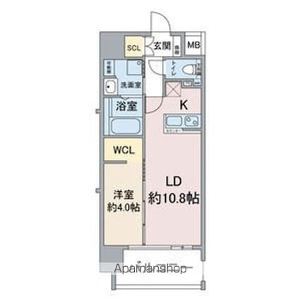 Ｔｈａｍｅｓ　ｇａｒｄｅｎ　ｐｌａｃｅ[1LDK/40.02m2]の間取図