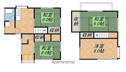 大江貸家（９－８）[4LDK/72.9m2]の間取図
