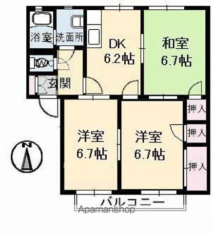 ディアス羽原 A棟の間取り写真