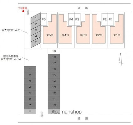 木太中央ハイツ[4LDK/82.17m2]の配置図