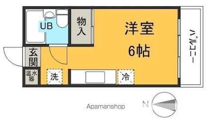ルピナス親和[1K/24.5m2]の間取図
