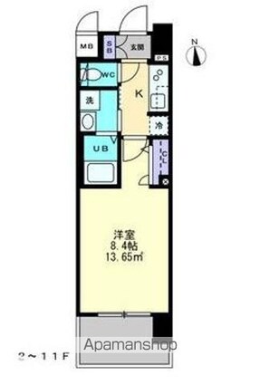 ＳーＲＥＳＩＤＥＮＣＥ中央町ａｌｅｃｔｒａ[1K/26.01m2]の間取図