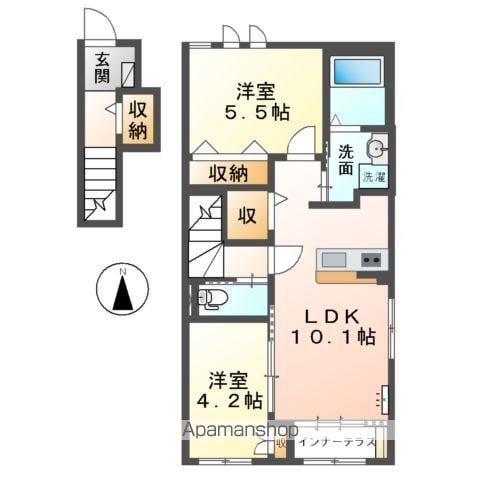 【岐阜市柳津町上佐波のアパートの間取り】