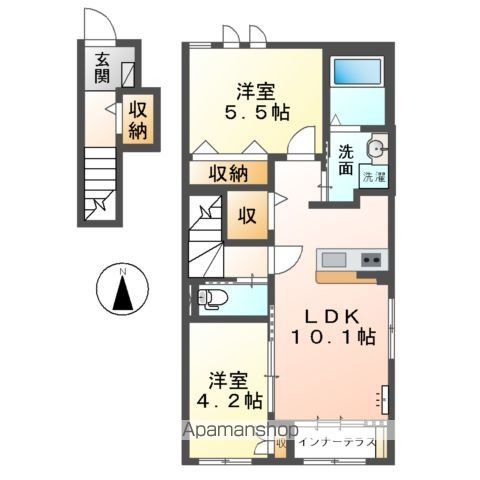 岐阜市柳津町上佐波のアパートの間取り