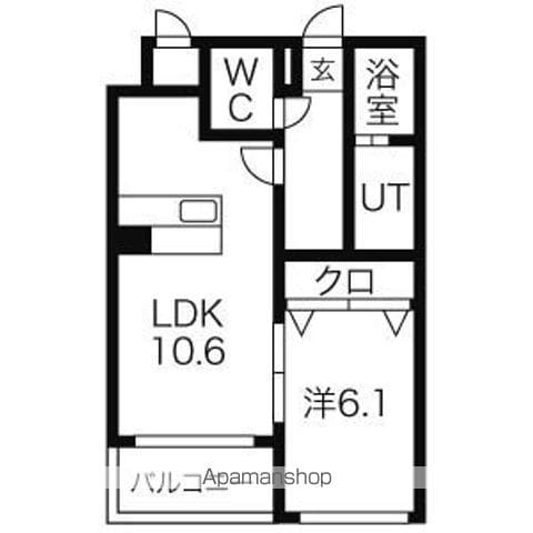 札幌市軌道線 西線６条駅 徒歩5分 5階建 築20年の間取り写真