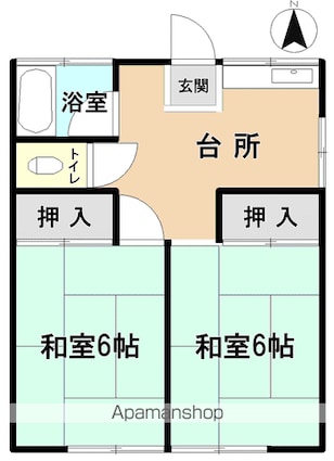 藤コーポ[2K/37.2m2]の間取図