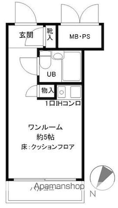 スカイコート荻窪[1R/13.39m2]の間取図