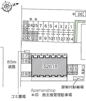 レオネクストしんどう[1K/28.49m2]の配置図