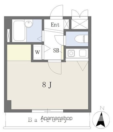 エスポワール松山[1R/25.6m2]の間取図