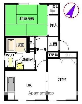 メゾン・ソレイユ　Ａ棟[2K/42.7m2]の間取図