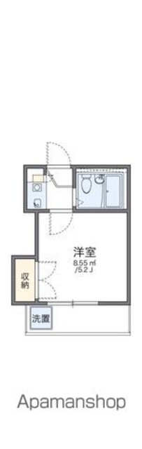 レオパレス上北沢[1K/14.13m2]の間取図