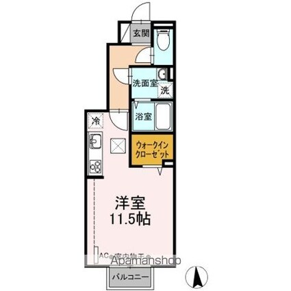 メゾンピュール[1R/32.88m2]の間取図