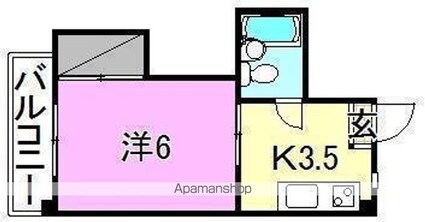 メゾン湯渡[1K/20.9m2]の間取図