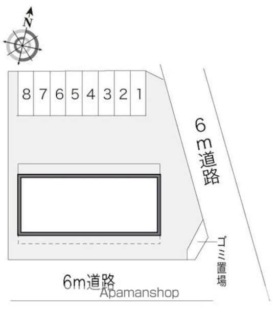 レオパレスしろひがし[1K/24.84m2]の配置図