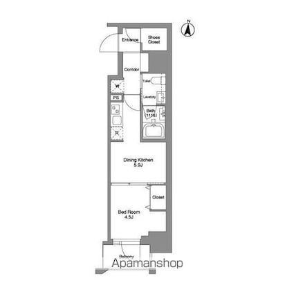 クラリティア綾瀬[1DK/30.82m2]の間取図