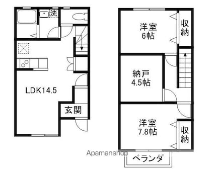 アミエーラ[2SLDK/78m2]の間取図