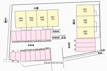 香川県高松市上天神町[2DK/47.23m2]の配置図