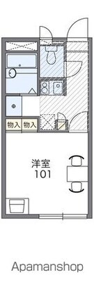 レオパレス山の手[1K/20.28m2]の間取図