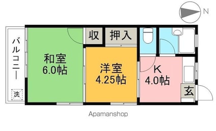 中越コーポ[2K/33.83m2]の間取図