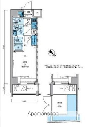 リヴシティ武蔵野ミュジオ[1K/25.8m2]の間取図