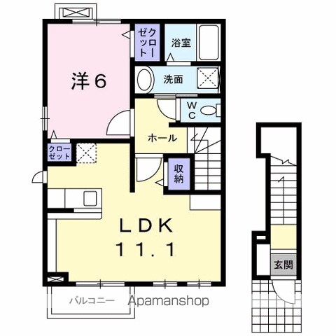 【日野市百草のアパートの間取り】