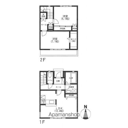アンソレイユ等々力[2LDK/70.21m2]の間取図