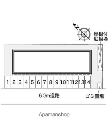 レオパレス紫陽花[1K/28.02m2]の配置図