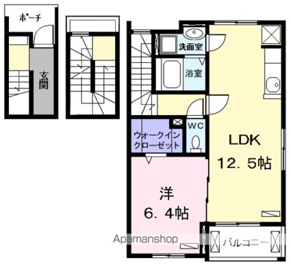 Ｅ　ＳＴＡＧＥ　Ⅲ[1LDK/54.19m2]の間取図