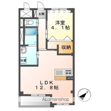 Ｃｒｅｃｉａつくば（クレシアつくば）[1LDK/41.8m2]の間取図