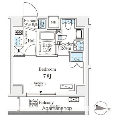 メゾン・クロイゾン[1K/25.4m2]の間取図