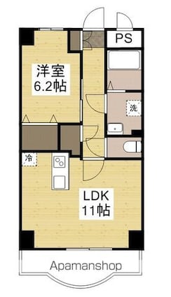 ＳＴ　ｓｑｕａｒｅ　２０２０[1LDK/43m2]の間取図