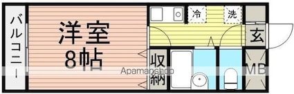 ダイアパレス仙台中央[1K/26.77m2]の間取図