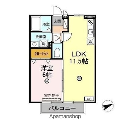 サニーコート杉本　Ｃ[1LDK/40.07m2]の間取図